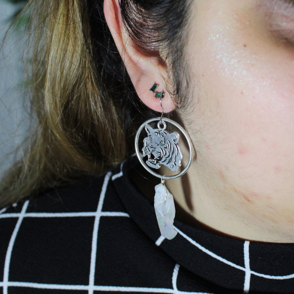 Eye of the Tiger Hoop Earrings